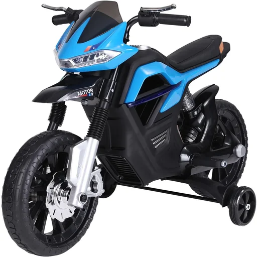 "Elektro-Motorrad Motorrad für Kinder ab 3 Jahren Elektrofahrzeuge 3 km/h PP Blau 105 x 52,3 x 62,3 cm image"