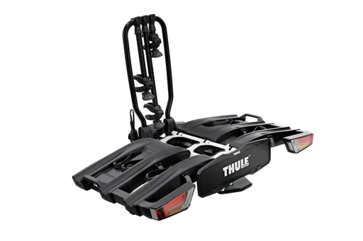 "Fahrradträger EasyFold XT 3 Black Edition für drei Fahrräder inkl. Auffahrschiene, Aufbewahrungstasche und Felgenschutzadapter image"
