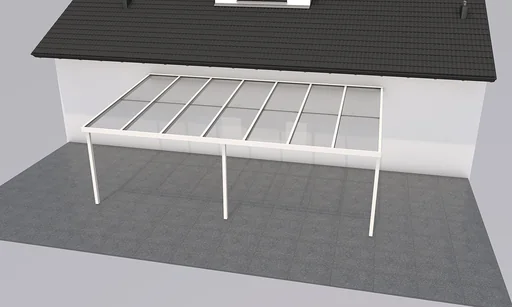 "Terrassendach Premium, weiß, 7120 x 4060 mm - 10mm Verbundsicherheitsglas (VSG) image"