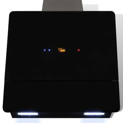 "Dunstabzugshaube mit Schirm 600 mm gehärtetes Glas schwarz image"