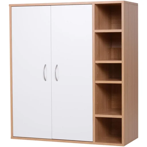 "Mehrzweckschrank Standschrank Standregal Dekoschrank Bücherregal Schrank Holz Natur 80 x 32 x 90,5 cm image"