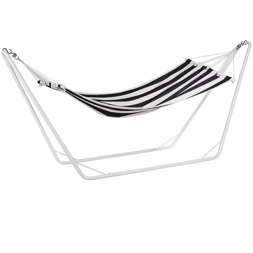 "Hängematte mit Metallgestell 200 x 80cm - creme/schwarz image"