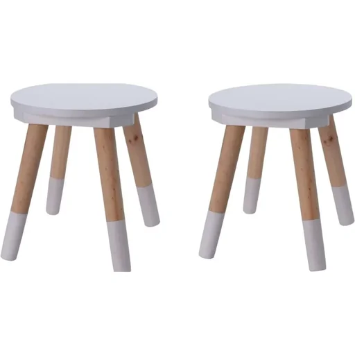 "KidCollection SET - 2x Kinderhocker - 26 cm - Weiß image"
