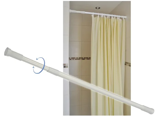 "Duschvorhangstange ausziehbar 74 - 120 cm image"