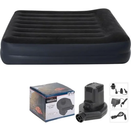 "Luftbett - 2 Personen - 203x152x42cm + INCL. Redcliff Elektrische Luftpumpe 12v/230v image"