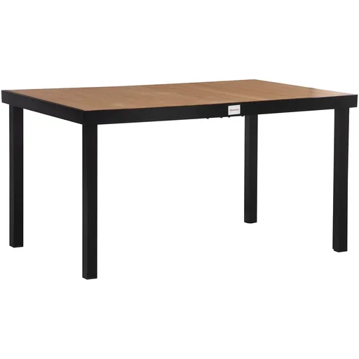 "Gartentisch für 6 Personen Aluminium Holz 140cm x 90 cm x 74 cm image"