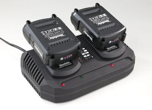 "Akku-Set 2 x 18 Volt Akku 2 Ah + 1 x Doppel - Schnellladegerät image"