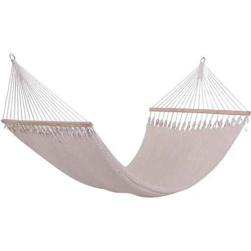 "Stabhängematte Doppel Hängematte wetterfest UV-beständig 2,1 x 1,5 m bis 200 kg Polyester Cremeweiß image"