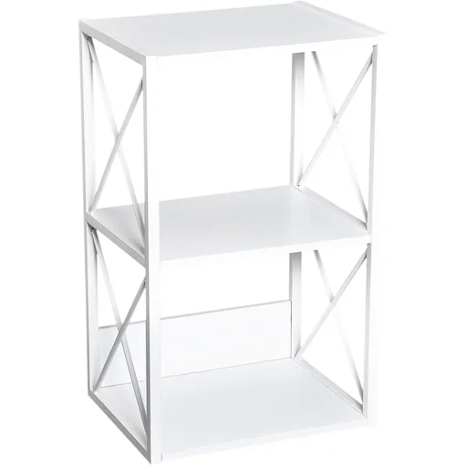 "Standregal Bücherregal Aufbewahrungsregal Metall Weiß 40 x 35 x 72,5 cm image"