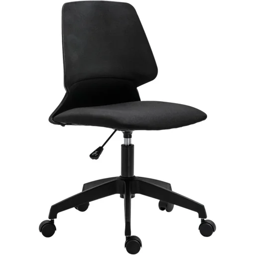 "Drehstuhl Schreibtischstuhl rollbar höhenverstellbar ergonomisch gepolstert Leinen Schwarz 60 x 50 x (84 93) cm image"