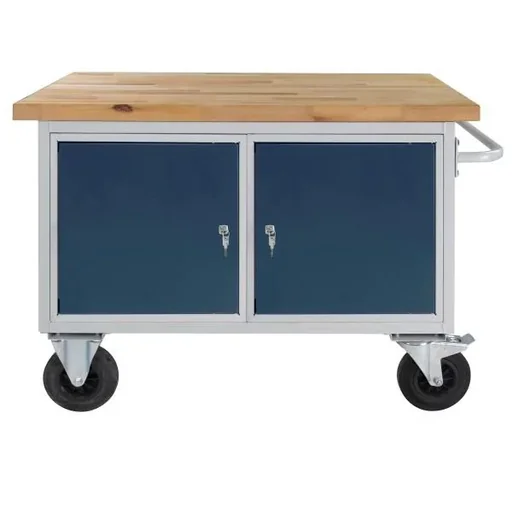 "Tischwagen Etagenwagen RAL7035/7016 - 2 Schränke + 2 Fachboden, B1300xT600xH827mm image"