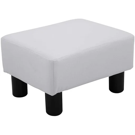 "Fußhocker Sitzhocker Sitzbank Chesterfield aus Kunstleder weiß image"