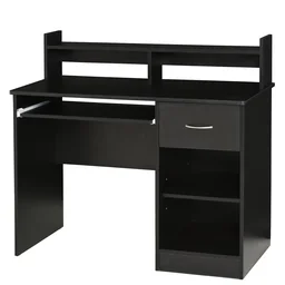 Computertisch Bürotisch Gamingtisch PC-Tisch mit Schublade E1 Spanplatte Schwarz