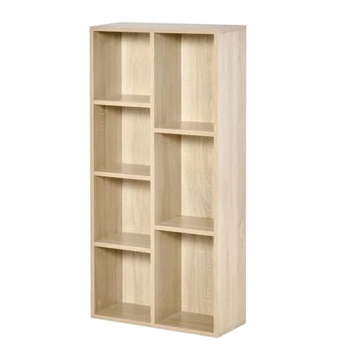 "Bücherregal Wohnzimmerregal Bücherschrank Standschrank mit 7 Fächern Eiche Spanplatte 50 x 24 x 106 cm image"