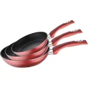 Herenthal 3er Pfannenset - Bratpfannen - Marmorbeschichtung - 20, 24, 28 cm - Rot