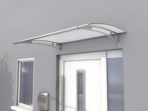 "Pultvordach L 150, 150 x 95 x 17 cm, Edelstahl, 4mm, satiniert weiß image"
