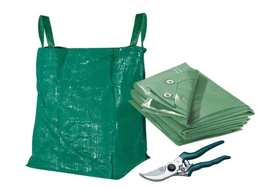 "PE-ABDECKPLANE, 2X3M mit Gartensack "Big Bag" - 80 Liter und Bypass Gartenschere image"