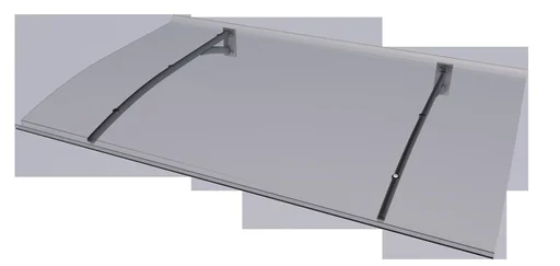 "Pultvordach Typ PT Secco 150, Anthrazit, 150 x 90 x 22 cm, 3 mm klar image"