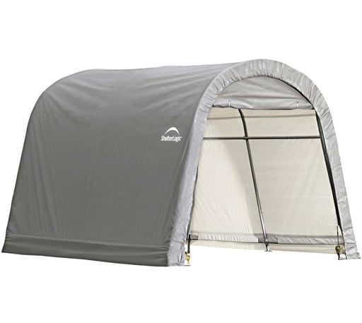 "ShelterLogic Foliengerätehaus 9 m², grau, 300×300 cm – Round Top, DuPont-Stahlrahmen, wetterfest image"