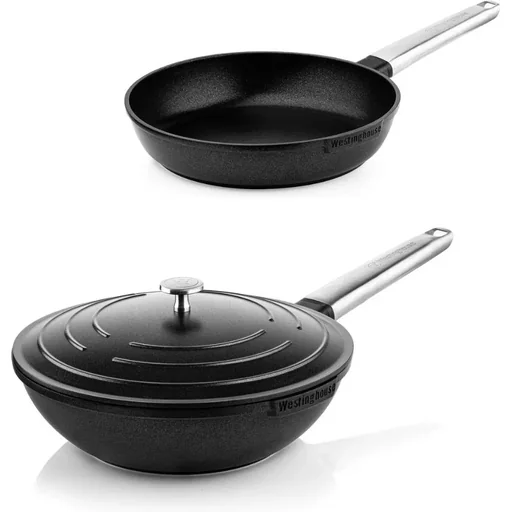 "Performance Series Töpfe und Pfannen - Bratpfanne 24 cm + Wokpfanne 28 cm - Schwarz image"