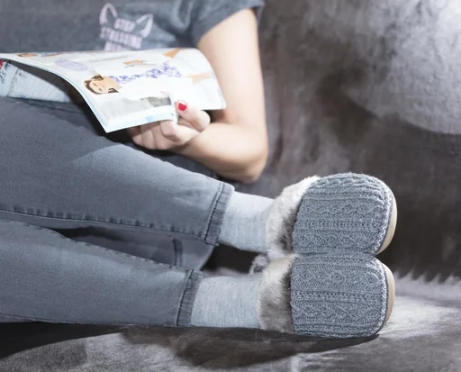 "Pantoffel, mit Komfortsohle und weichem Futter, Farbe grau, Gr.38 image"