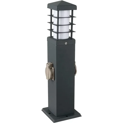 "VT-1156-2 Gartenmast mit 2 Steckdosen und Beleuchtung - IP44 image"