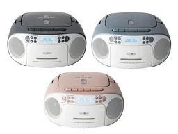 CD Radio Boombox mit DAB+/UKW-Radio, MP3/CD, Kassette und AUX-IN, grau