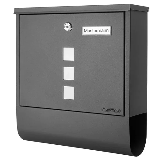 "Briefkasten mit Zeitungshalter anthrazit 30,5x8,5x33,5cm image"