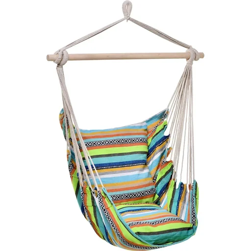 "Hängesessel mit zwei zusätzlichen Sitzkissen Bunt gestreift image"