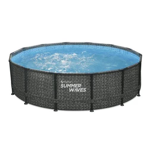 "Elite Frame Pool Ø427 x 107 cm, rattan grau image"