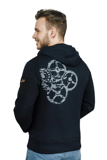 "Sweatjacke mit Kapuze, Farbe schwarz/grau, Gr. M image"