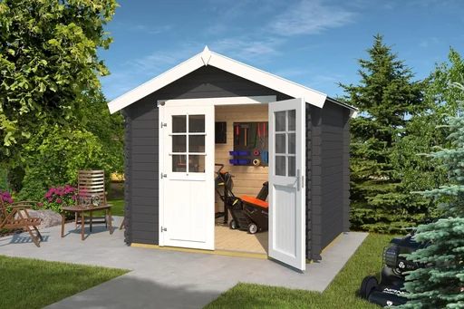 "Gartenhaus 209 Gr.1.5, 288 x 234 x 254 cm graphitgrau mit Doppeltür image"