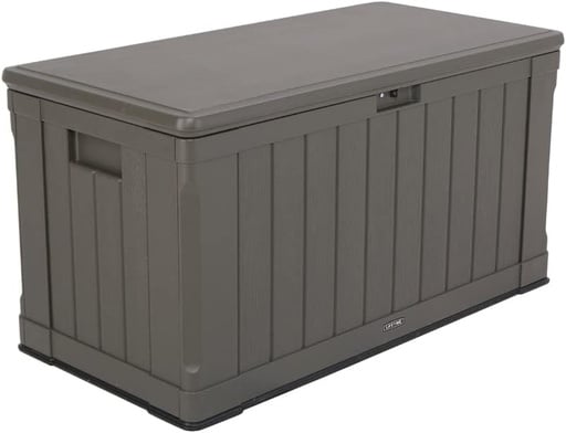 "Lifetime Kissenbox Premium 440 L 127,9×64×67,2 cm Braun – wetterfestes HDPE, bis 300 kg belastbar image"