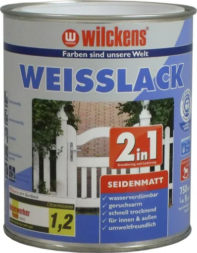 "2in1 Weißlack seidenmatt Weiß 750 ml image"
