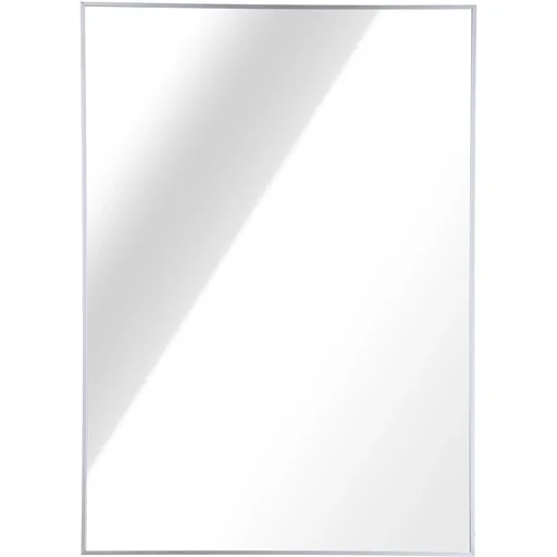 "Wandspiegel Badspiegel 60 x 80 cm Spiegel Flurspiegel Aluminiumrahmen Silber image"