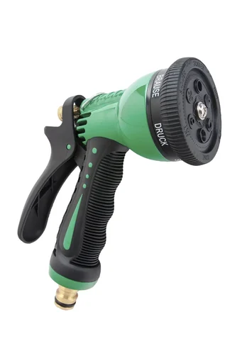 "Garten-Handbrause, Aluminium, 6-fach, MS-Stecker, Grün image"