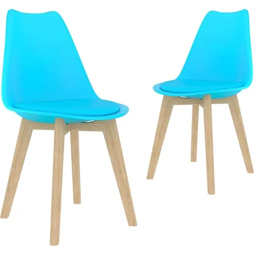"Esstischstühle 2tlg. Kunststoff blau image"