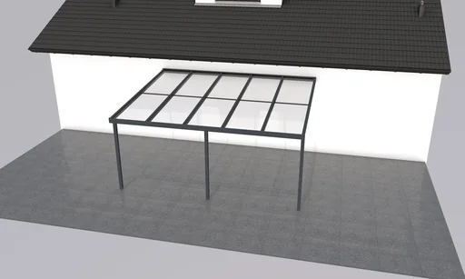 "Terrassendach Premium, anthrazit, 5100 x 4060 mm - 10mm Verbundsicherheitsglas (VSG) image"