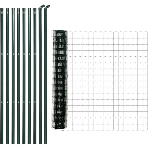 "Gartenzaun 10 x 1,68 m Volierendraht Maschendraht Drahtzaun Drahtgitter Gartenzaun Rolle Masche stark Stahl Grün image"