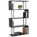 Standregal 4 Fächer Raumteiler Eckregal Wandregal schwarz