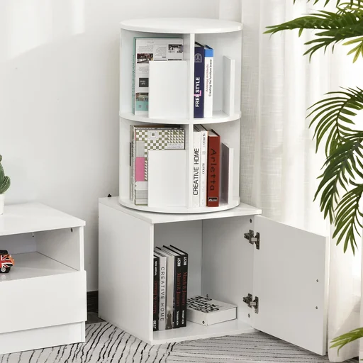 "Drehbares Bücherregal 360°, weiß image"