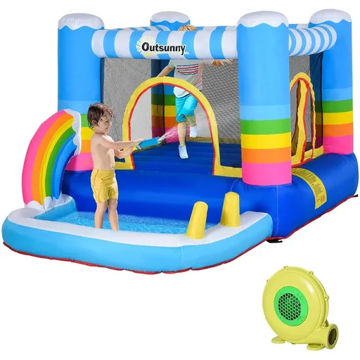"Kinderhüpfburg im Regenbogen-Design bunt image"