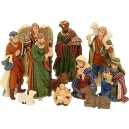 Krippenfiguren - 11 Stück - Polystone