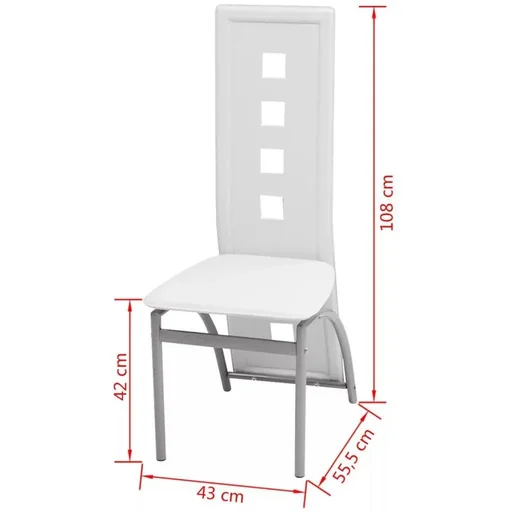 "Esszimmerstühle 2tlg. Kunstleder weiß image"