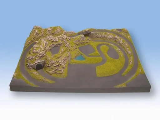 "Fertiggelände Berchtesgaden - 75,5 x 51 cm, ca. 13 cm hoch, aus Struktur-Hartschaum, Spur N, inklusive Gleisplan image"