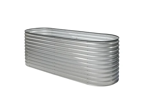 "Metall Hochbeet Oval silber 240 x 80 x 82 cm image"