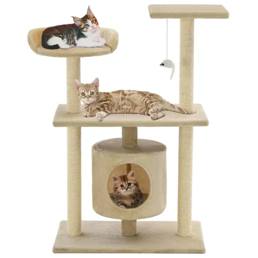 "Katzenkratzbaum mit Sisal Katzenkratzbäume 95 cm beige image"