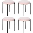 Hocker 4-teiliges Set mit Samtüberzug Grau