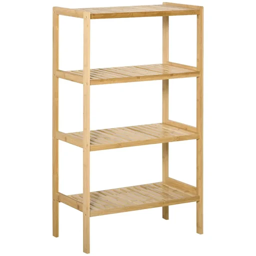 "Strand Regal Bücherregal 4-Tier-Bambus Lagerung Regal Natur Bambus 62 x 33 x 112 cm image"