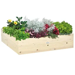 Hochbeet aus Holz Gartenbeet mit Vliesstoff Pflanzkübel Pflanzkasten Kräuterbeet